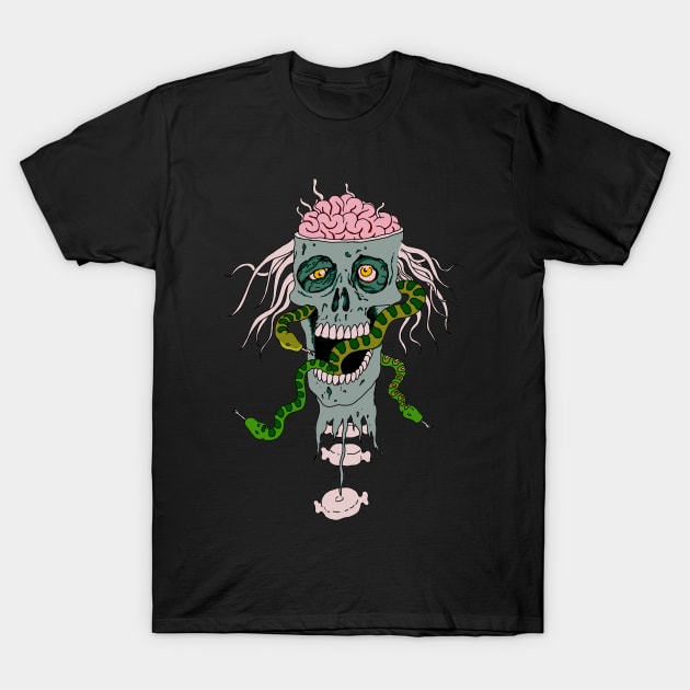 Snake Zombie T-Shirt by lucamendieta